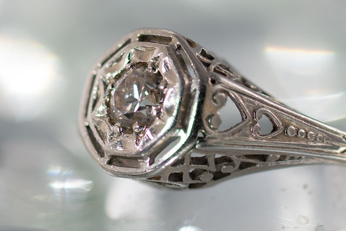 Belaise Star With Heart Motif- Antique Ring