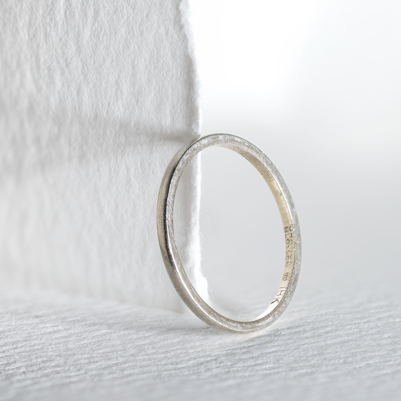 Traub Orange Blossom 18K White Gold Minimalist Stacking Ring