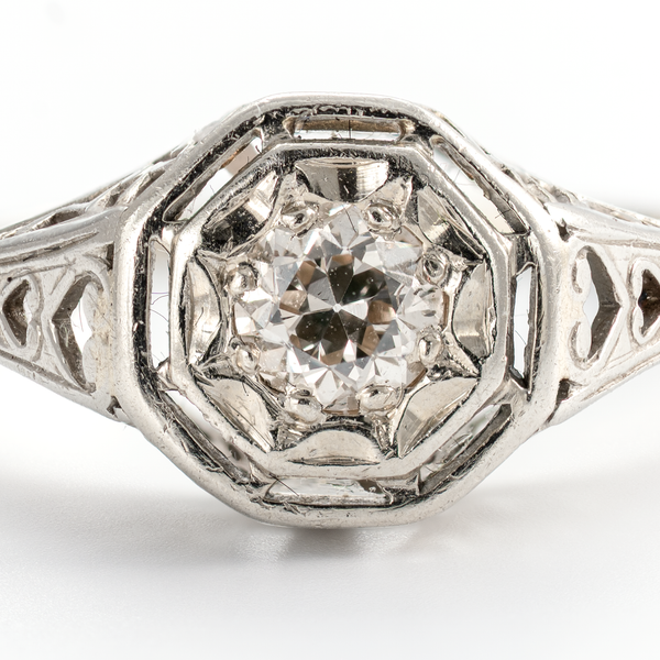 Old European Cur Diamond in a Belaise Ring