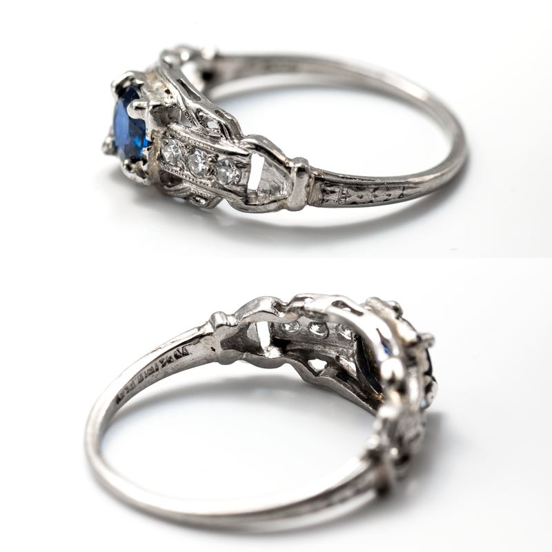 Authentic misstrike during die cut n platinum art  deco ring