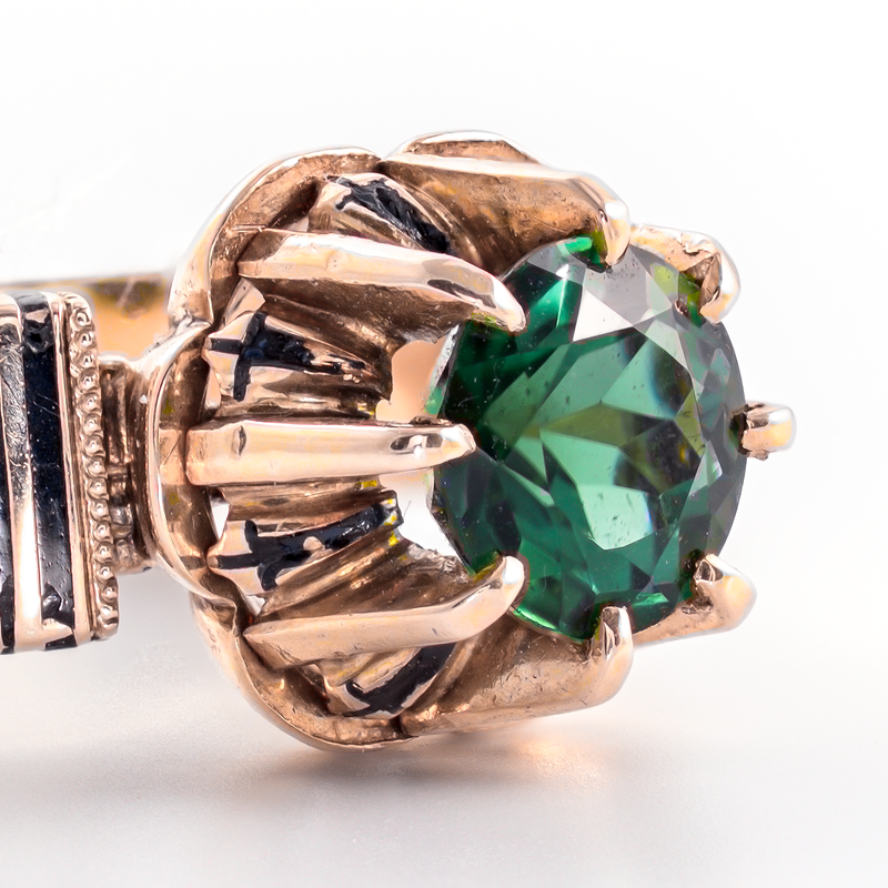 Late Victorian / Edwardian 18K Gold Green Tourmaline Ring