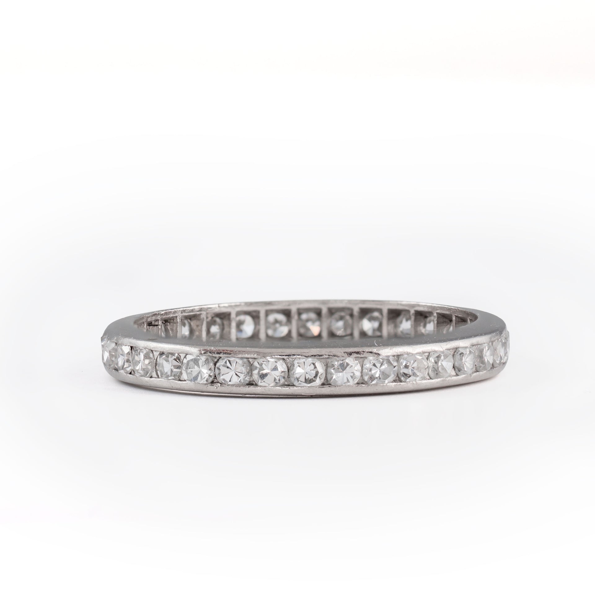Approx. 1ct total weight of diamonds set in Platinum