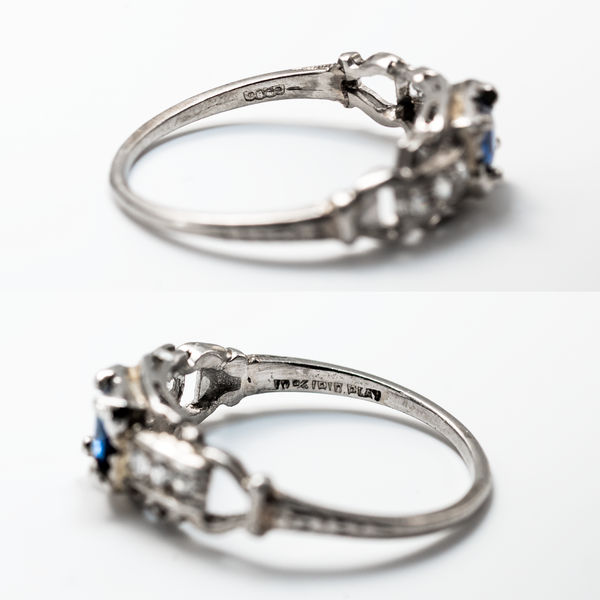 Hallmark fingerpint in inner shank of platinum ring