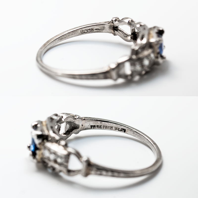 Hallmark fingerpint in inner shank of platinum ring