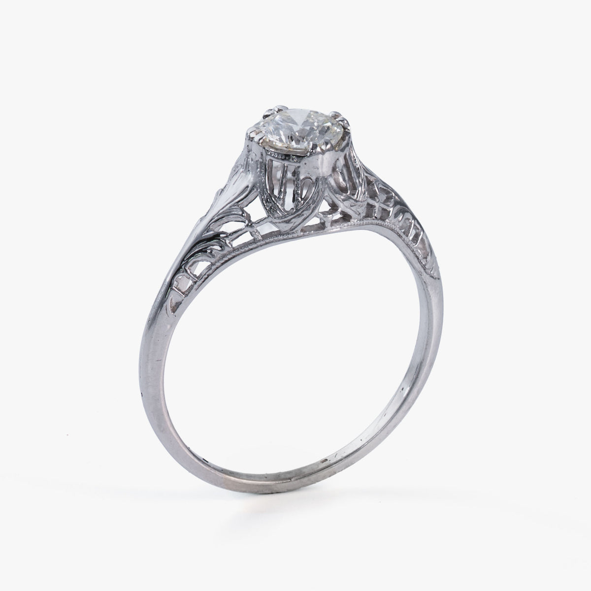 delicate filigree work of an antique ring