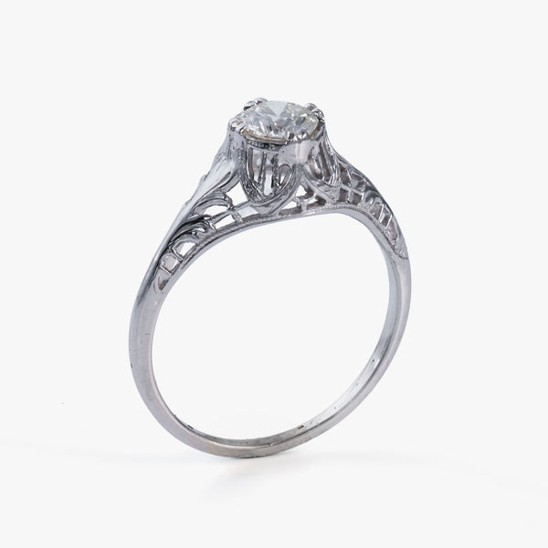 delicate filigree work of an antique ring