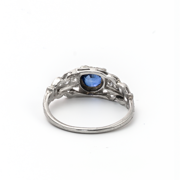 royal cut sapphire royal blue set in platinum