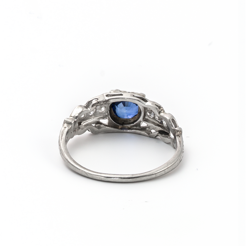royal cut sapphire royal blue set in platinum