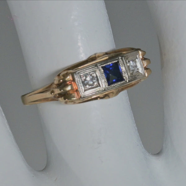 video of ssapphire diamond ring... art  deco
