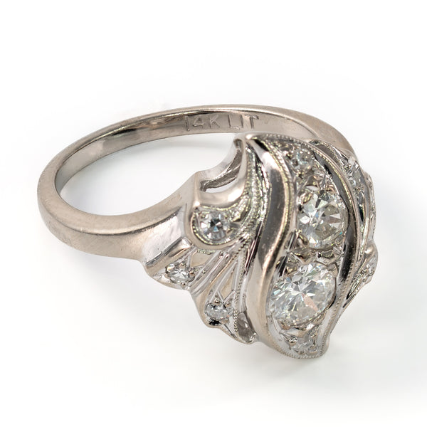 left-side-profile-vintage-white-gold-diamond-bypass-ring-openwork-shoulder