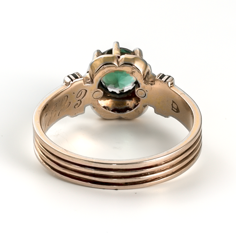 Late Victorian / Edwardian 18K Gold Green Tourmaline Ring