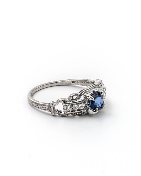 Sapphire and Diamond Engagement Ring