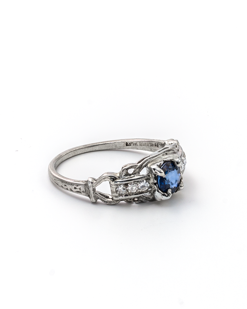 Sapphire and Diamond Engagement Ring