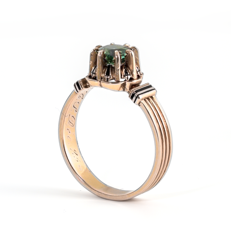 Late Victorian / Edwardian 18K Gold Green Tourmaline Ring